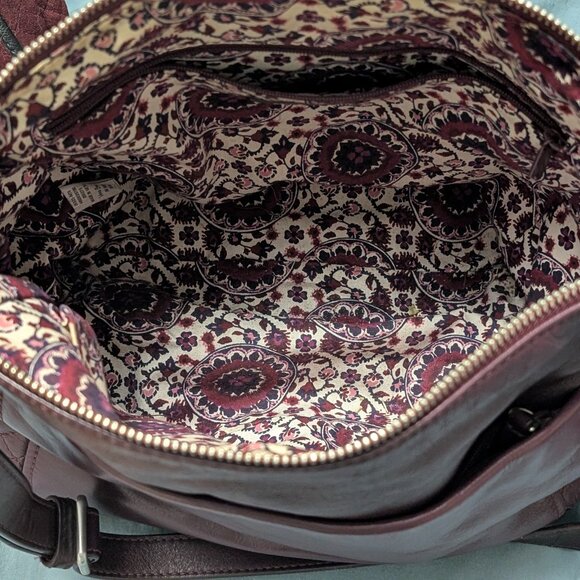 Vera Bradley cross body maroon quilted leather bag and matching purse - Picture 3 of 5